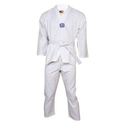 Uniformë taekwondo SMJ Sport HS TNK 000008550, poliestër pambuk, me brez, e bardhë