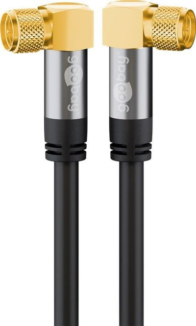 Kabllo antene SAT goobay, 10 m, 135 dB, F 90°, e zezë