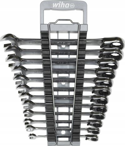 Set çelësa racë Wiha 44661, 12 copë, 8–19 mm, ngjyrë argjendtë