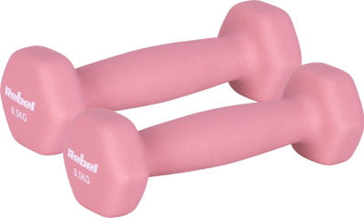 Hantela Rebel RBA-2330-0.5, 2 x 0.5kg, hekur me neopren, rozë