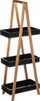 Raft banjo Natureo 3 kate, bambu dhe MDF, i zi