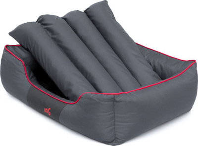 Shtrat për qen Hobbydog Comfort XXL, material codura, gri me të kuqe