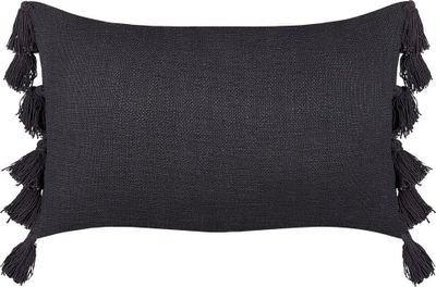 Jastëk dekorativ Beliani LYTHRUM, pambuk, 55x35cm, i zi