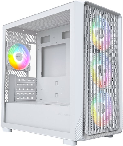 Kuti kompjuteri Montech X5M, MicroATX, 4 ftohës ARGB, e bardhë