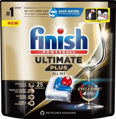 Kapsula për enëlarëse Finish Powerball Ultimate Plus All in 1, 25 kapsula