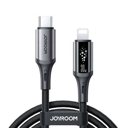 Kabllo karikimi Joyroom S-A60 USB-C në Lightning, 30W, 1.2m, e zezë
