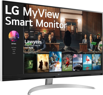 Монитор LG 32SQ700S-W, 32", 4K Паметен, бел