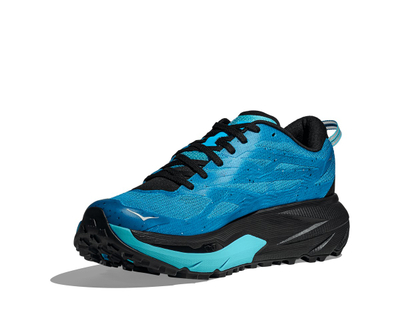 Këpucë trail running HOKA Mafate 5 për burra, me shollë Vibram Megagrip, blu me të zezë