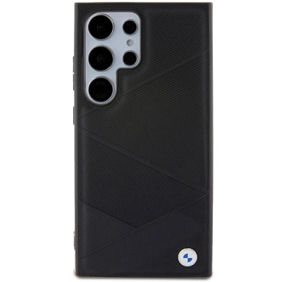 Kllëf telefoni BMW Leather Crossing Lines, për Galaxy S24 Ultra, hardcase, i zi