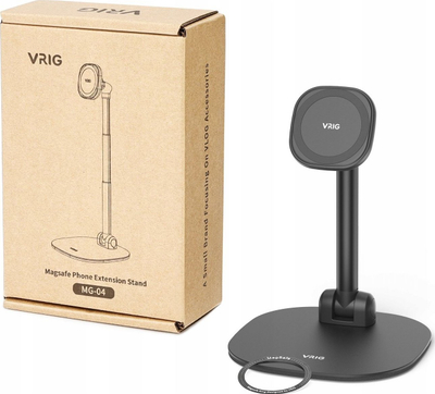 Mbajtëse tavoline telefoni VRIG MG-04, MagSafe, lartësi e rregullueshme, e zezë