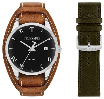 Set Trussardi No Swiss T-Genus R2451113006, orë dore + rrip për orë