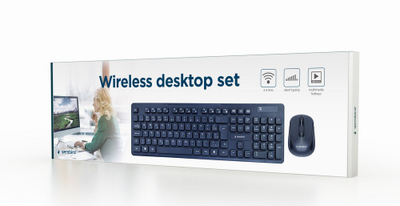 Set tastierë dhe maus Gembird KBS-WCH-03, Wireless, 2.4GHz, US Layout, i zi