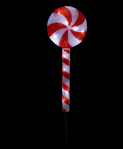 Dekor solar për Krishtlindje F-R Candy Cane 208823, LED, 8 programe, i bardh e i kuq