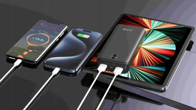 Powerbank Swissten Worx Pro 20000mAh, paketë 2 copë, USB-A USB-C, i zi