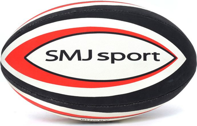 Топка за рагби SMJ Sport Drop, големина 5, гума со зафат, бела