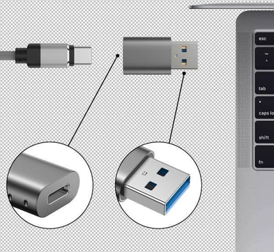 Adapter USB Swissten, USB 3.0 në USB C, transfer i të dhënave dhe karikim, i zi