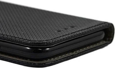 Këse portofol për telefon Realme C31, me xhepa për karta, me mbyllje magnetike, e zezë