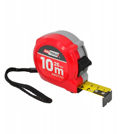 Metër matëse Awtools AW27142, 10 m, 25 mm, e kuqe