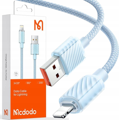 Kabllo USB Mcdodo Lightning në USB A, 1.2m, 36W, blu