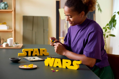 Set LEGO Star Wars Brick Built Logo Sign 75407, model dekorativ, për të rritur, shumëngjyrësh