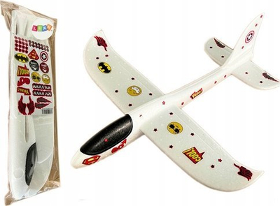 Lodër avion LEAN TOYS, polisterol, 48cm, i bardhë