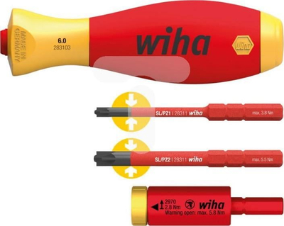 Adapter çift-rrotullimi Wiha easyTorque 2970-S4, 2.8 Nm, elektrik
