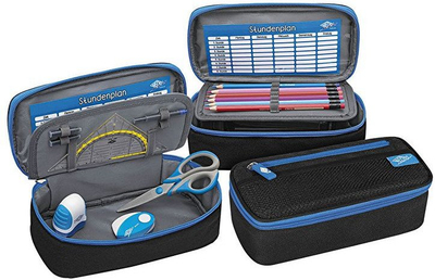 Etui për lapsa Wedo 24243010, me flap mrena, i zi e blu