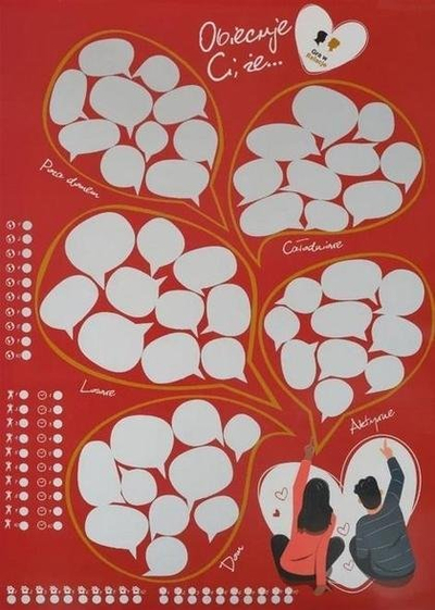 Poster interaktiv Scratch off Poster Pouch Dates Relationships, 30x42cm, për çifte, shumëngjyrësh