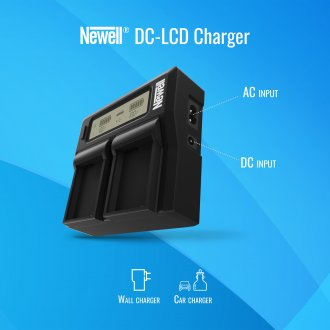 Karikues baterish Newell DC LCD Dual Channel për Canon BP A30 A60 A90, me ekran LCD, port USB, ngjyrë e zezë