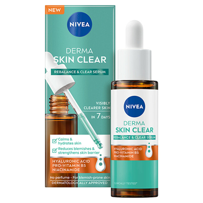 Serum për rigjenerimin dhe hidratimin e thellë të lëkurës Derma Skin Clear Serum Nivea, 30 ml