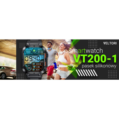 Smartwatch Veltori VT200-1, ekran 1.96", Bluetooth, i zi