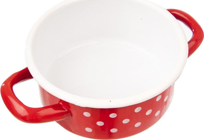 Tenxhere çeliku me enamel, 12 cm, për të gjitha sobat, e bardhë
