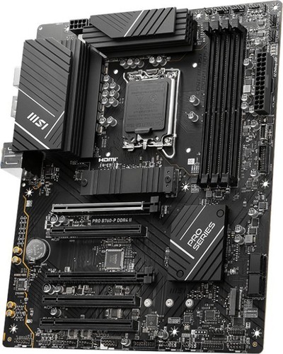 Pllakë amë MSI PRO B760-P DDR4 II, Intel B760, Socket 1700, 4 slota, ATX