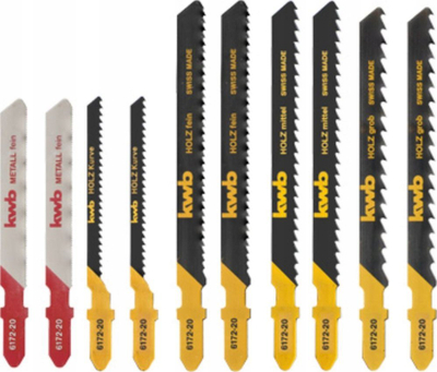Set tehesh sharrë orbitale KWB 617220, 10 copë HCS, për dru dhe metal, kuqe