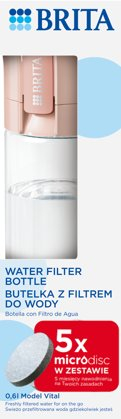 Shishe uji me filtër Brita Vital, 0.6L, pa BPA, rozë pastel