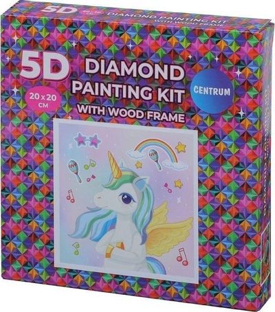 Set mozaik me diamant Centrum Pony, 5D, 20x20 cm, me kornizë druri