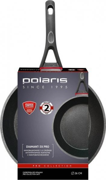 Tigan Polaris me shtresë që s ngjit, me dorezë të rehatshme, i zi