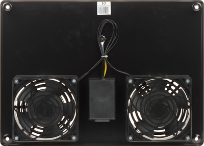 Panel ventilimi për dollap RACK EPRADO A19 2W, me 2 ventilatorë, 230V AC, i zi