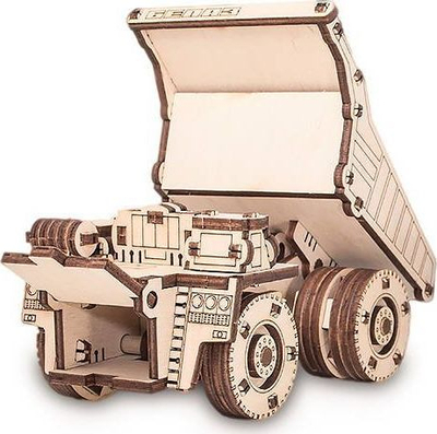 Set druri 3D EWA Eco-Wood-Art Mini Belaz, model kamion ndërtimi, montim pa ngjitës, dru natyral