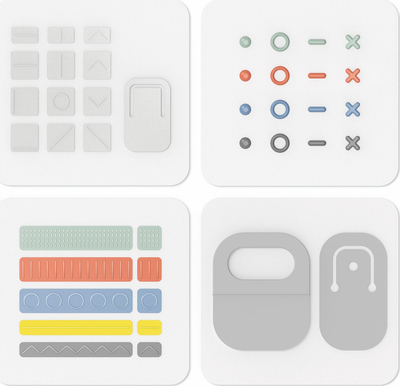 Set etiketa vetëngjitëse Microsoft Surface Adaptive Kit, 33 copë, shumëngjyrëshe