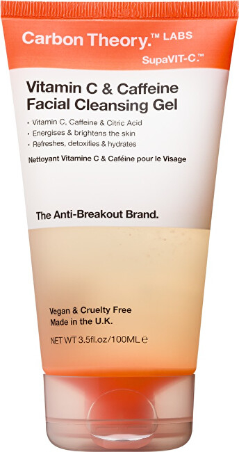Xhel pastrues për fytyrë Carbon Theory Vitamin C & Caffeine, 100 ml