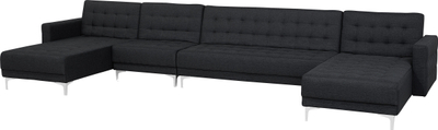 Divan këndi modular ABERDEEN, 6 vendesh, në formë U, gri grafit