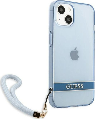 Futrollë telefoni Guess GUHCP13SHTSGSB, iPhone 13 mini 5.4\", transparente blu