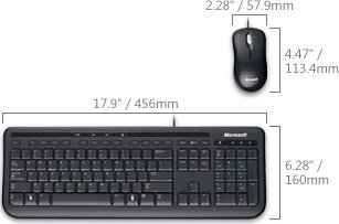 Tastierë Microsoft Wired Keyboard 600, me kabllo, USB, e zezë