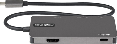 Adapter multiport USB C StarTech, HDMI 4K, Power Delivery 100W, gri