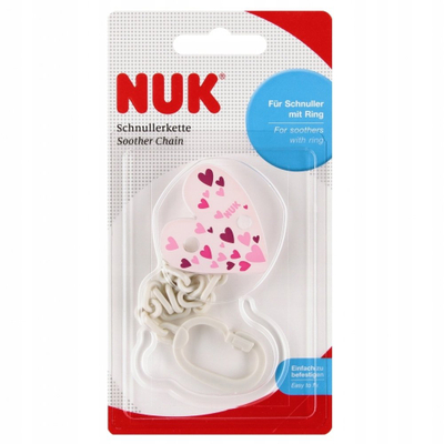 Kapëse biberoni NUK Soother Chain, me zinxhir plastik, me yll, shumëngjyrësh