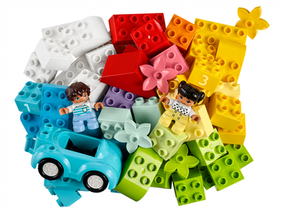 Lodra konstruktore LEGO Duplo Box with Bricks 10913, set fillestar, me kuti ruajtëse, shumëngjyrëshe