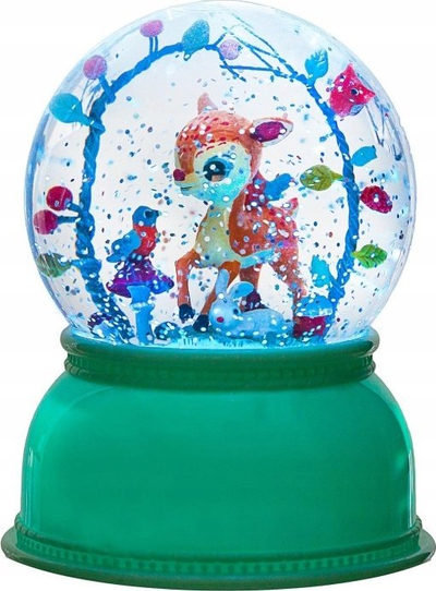 Lampë nate Djeco Fawn Snow Globe, 14cm, me timer, me shumë ngjyra