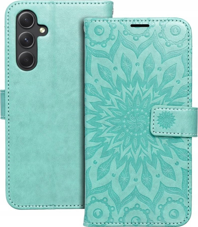 Këllf portofol Mezzo Book Mandala për Samsung Galaxy A55 5G, me magnet, me kordelë, jeshil