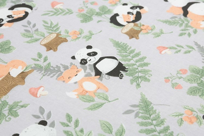 Dyshek për kalamoj Panda And Fox, 120x60 cm, shkumë poliuretani, me mbulesë me zinxhir, shumëngjyrësh
